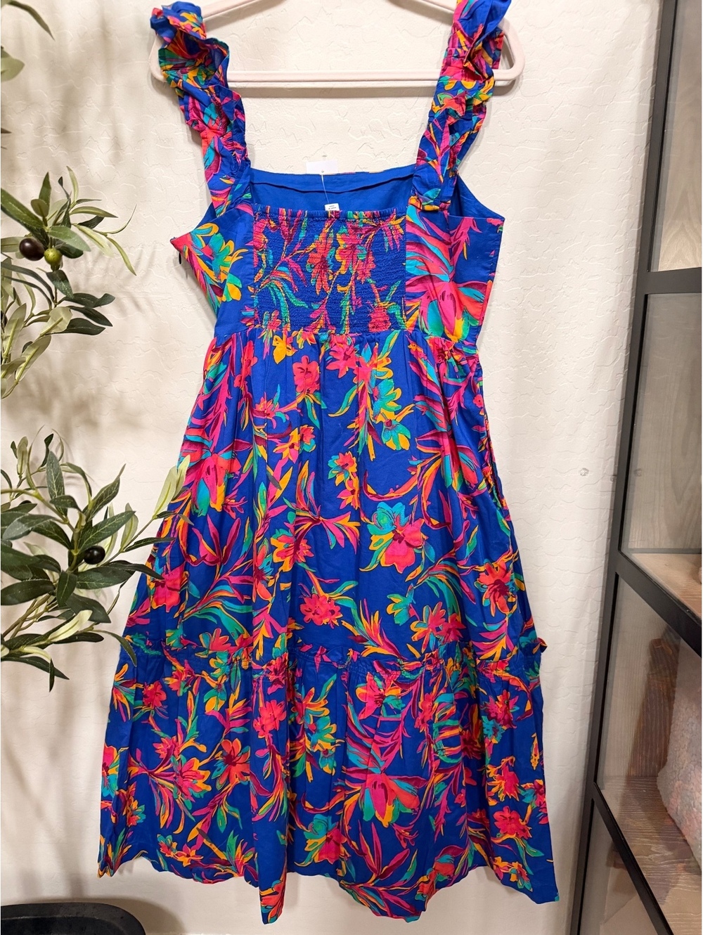 NWT J. Crew 100% Cotton Tropical Floral Midi Dress - Picture 6 of 9